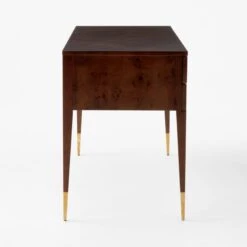 Spillo 2-Drawer Brown Burl Wood Desk -Nesto Store SpilloBrownBurlDeskSDSSF23