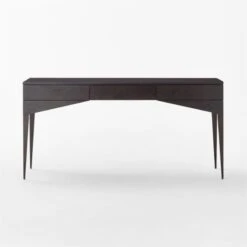 Spillo 2-Drawer Black Burl Wood Desk -Nesto Store SpilloBurlWoodDeskSOSSF22