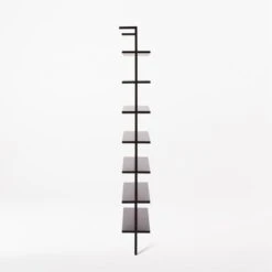 Stairway Wide Black Metal Wall Mount Bookshelf 96'' -Nesto Store Stairway96inWdShelvesBlkSDSSF21