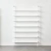Stairway Wide White Metal Wall Mount Bookshelf 96'' 2 Stairway Wide White Metal Wall Mount Bookshelf 96'' -Nesto Store Stairway96inWdShelvesWhtSHF21