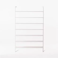 Stairway Wide White Metal Wall Mount Bookshelf 96'' -Nesto Store Stairway96inWdShelvesWhtSOSSF21