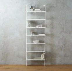 Stairway White Wall-Mounted Bookcase - 96" Height -Nesto Store StairwayBookshelfSHS16 1x1
