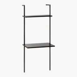 Stairway Black Wall Mount Desk With Shelf 72.5'' -Nesto Store StairwayDeskBlackShort3QFS18