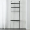 Stairway Black Wall Mount Desk With Shelves 96'' -Nesto Store StairwayDeskBlackTallBlkROS18