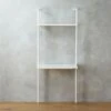 Stairway White Wall Mount Desk With Shelf 72.5'' -Nesto Store StairwayDeskWhiteShortAVSHS16 1x1