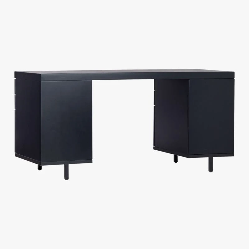 Stairway 6-Drawer Black Wood Desk 8 Stairway 6-Drawer Black Wood Desk - Image 6