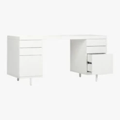 Stairway 6-Drawer White Wood Desk -Nesto Store StairwayModDskW2DrwrWtAV3QS20