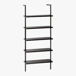 Stairway Black Wall-Mounted Bookcase - 72.5" Height -Nesto Store StairwayShortBookshelfBlk3QFS18