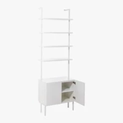 Stairway White Cabinet - 96" Height -Nesto Store StairwayTallWhtCabinet3QAVS19