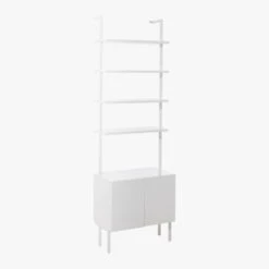 Stairway White Cabinet - 96" Height -Nesto Store StairwayTallWhtCabinet3QS19
