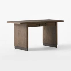 Stilt 2-Drawer Fumed Oak Wood Desk -Nesto Store StiltFumedOakDesk3QSSF22