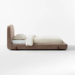 Stivale Light Brown Velvet Queen Bed -Nesto Store StivaleMushroomQBedSDSSS23