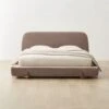 Stivale Light Brown Velvet Queen Bed -Nesto Store StivaleMushroomQBedSHS23