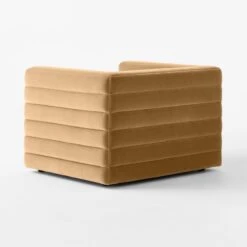 Strato Camel Brown Velvet Accent Chair -Nesto Store StratoCamelVelvetChair3QBSSF23