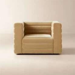 Strato Camel Brown Velvet Accent Chair