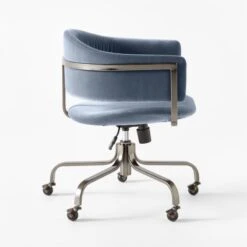 Stretta Blue Velvet Office Chair -Nesto Store StrettaBlueMtlOffcChairSDSSS22