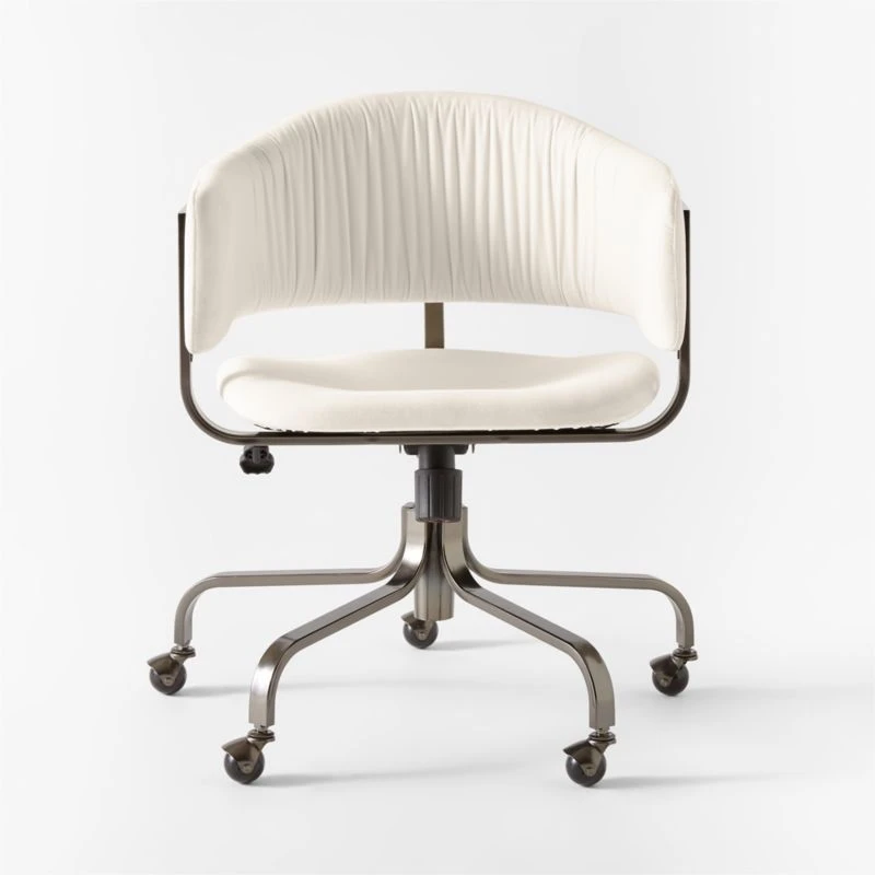 Stretta Ivory Velvet Office Chair 4 Stretta Ivory Velvet Office Chair - Image 2