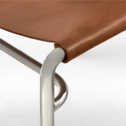 Surf Sling Brown Leather Dining Chair -Nesto Store SurfBrnLthrSlingDnngChrAVSSF21