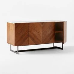 Suspend Marble And Brown Walnut Wood Media Console -Nesto Store SuspendMediaConsole3QAVSSS22