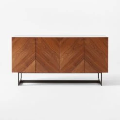 Suspend Marble And Brown Walnut Wood Media Console -Nesto Store SuspendMediaConsoleSOSSS22