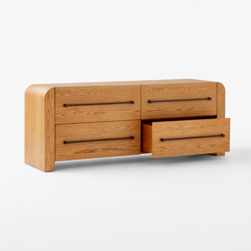 Sutton 4-Drawer White Oak Wood Dresser 5 Sutton 4-Drawer White Oak Wood Dresser - Image 3