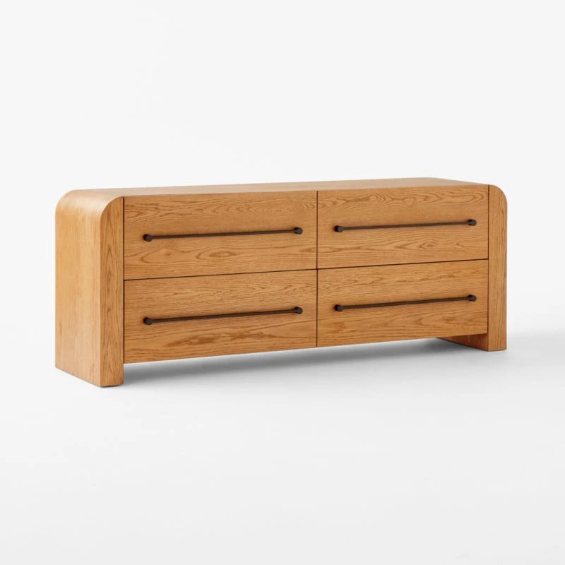 Sutton 4-Drawer White Oak Wood Dresser 4 Sutton 4-Drawer White Oak Wood Dresser - Image 2