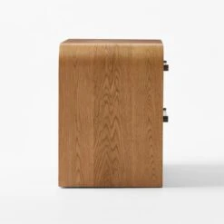 Sutton 2-Drawer White Oak Wood Nightstand -Nesto Store SuttonOakNightstandSDSSF23