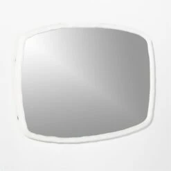 Suva White Rough Cast Wall Mirror 24"x36" -Nesto Store SuvaWhiteRoughCastMirror3QF20