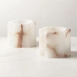 Talia Alabaster Tealight Candle Holder -Nesto Store TaliaAlbstrTealightHldrAV3SHS23