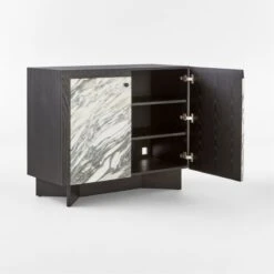 Taos Arabescato Marble Bar Cabinet -Nesto Store TaosMarbleCredenza3QAVSSS23