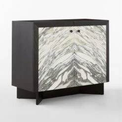 Taos Arabescato Marble Bar Cabinet -Nesto Store TaosMarbleCredenza3QSSS23