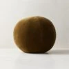Terre Olive Green Velvet Sphere Throw Pillow -Nesto Store TerreVelvetOlivePillowSHS22