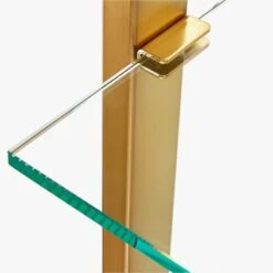 Tesso Brass Metal Wall Mount Bookshelf -Nesto Store TessoBrushedBrassBookcsAVS20