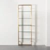 Tesso Brass Metal Wall Mount Bookshelf -Nesto Store TessoBrushedBrassBookcsROS20 1x1