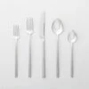 20-Piece Tilt Brushed Silver Flatware Set -Nesto Store TiltBrushedSilverFltwr20PcSSHF20