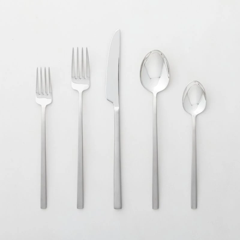 20-Piece Tilt Brushed Silver Flatware Set 3 20-Piece Tilt Brushed Silver Flatware Set