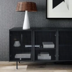 Trace Black Wire Mesh Credenza -Nesto Store TraceBlackWireMeshCabinetFB21 1x1