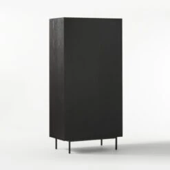 Trace Black Wire Bookcase -Nesto Store TraceBlkMeshDoorBookcase3QBF20