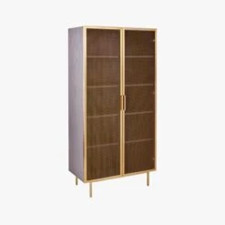 Trace Brass Wire Bookcase -Nesto Store TraceBrassMshDoorBookcase3QF19