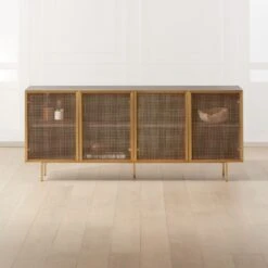 Trace Brass Wire Mesh Credenza -Nesto Store TraceBrssWireMshCbntCrdnzROS21 1x1