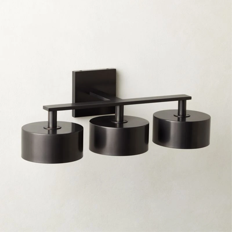 Trada 3-Bulb Blackened Brass Wall Sconce Light 3 Trada 3-Bulb Blackened Brass Wall Sconce Light