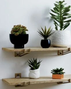 Potted Faux Succulent 14" -Nesto Store TravertineStoneShelfAG18