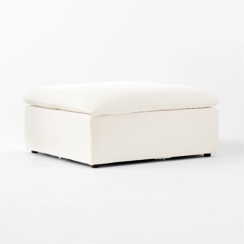 Turn Off-White Performance Velvet Ottoman 5 Turn Off-White Performance Velvet Ottoman - Image 3