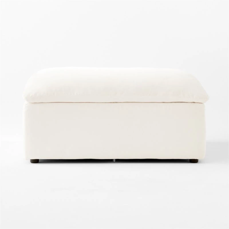 Turn Off-White Performance Velvet Ottoman 4 Turn Off-White Performance Velvet Ottoman - Image 2