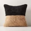 Two-Tone Sheepskin Fur Throw Pillow With Feather-Down Insert 20" -Nesto Store TwoToneShrlngPllw20X20inSHF22
