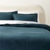 Valencea Organic Cotton Ribbed Dark Teal Duvet Cover And Pillow Shams -Nesto Store ValenceaRdOgCDkTFQDvtCvrSHS23