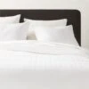 Varra Organic Cotton Jacquard White Duvet Cover And Pillow Shams