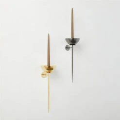 Vela Unlaquered Brass Wall Sconce Taper Candle Holder 9 Vela Unlaquered Brass Wall Sconce Taper Candle Holder -Nesto Store VelaUnldCandleSconceGrpFHS23