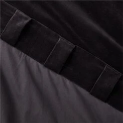 Black Velvet Window Curtain Panel 48''x96'' -Nesto Store VelvetBlack96CurtainPnlAV3SHS23