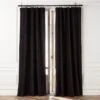 Black Velvet Window Curtain Panel 48''x96''